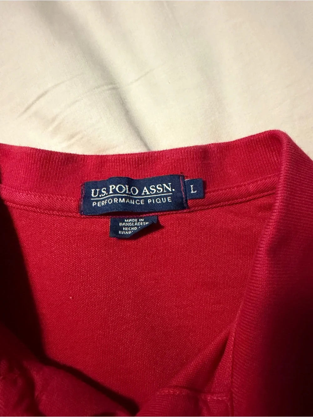 U.S. Polo Assn. Men's Red Polo with Navy Logo